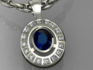 pendant oval with gems 3D Print Model
