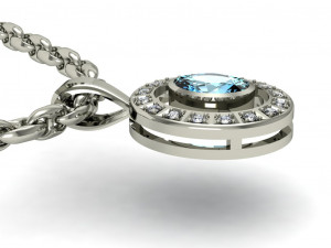 pendant oval with gems 3D-printmodel