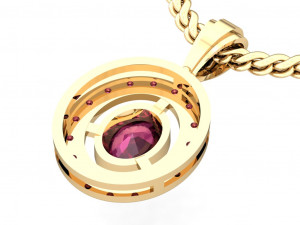 pendant oval with gems 3D-printmodel