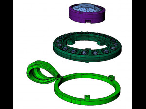 pendant oval with gems 3D-printmodel