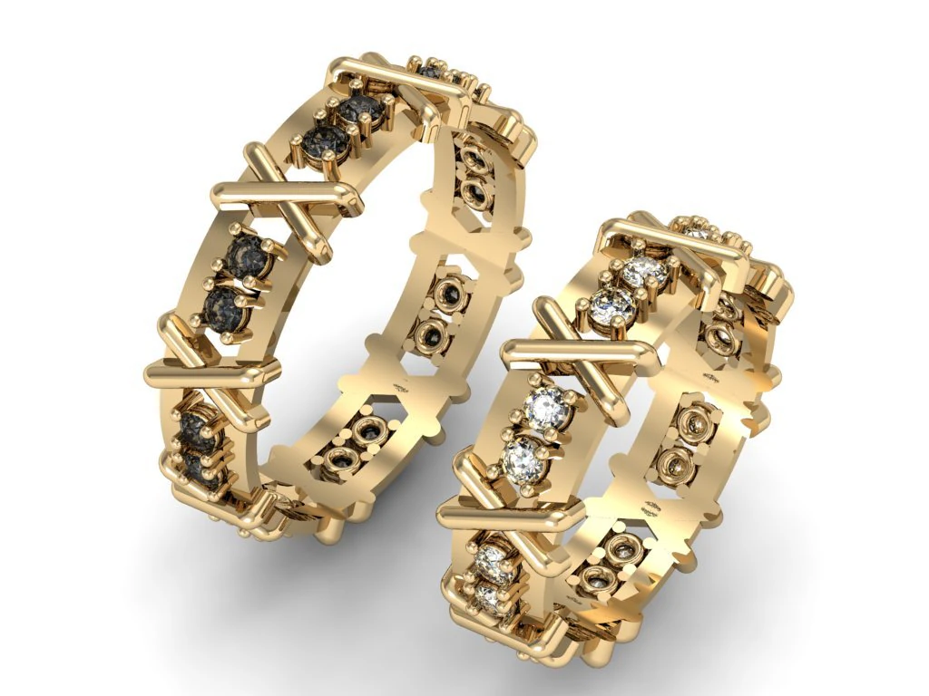 wedding rings male and famale 3D Print Model .c4d .max .obj .3ds .fbx .stl .blend 