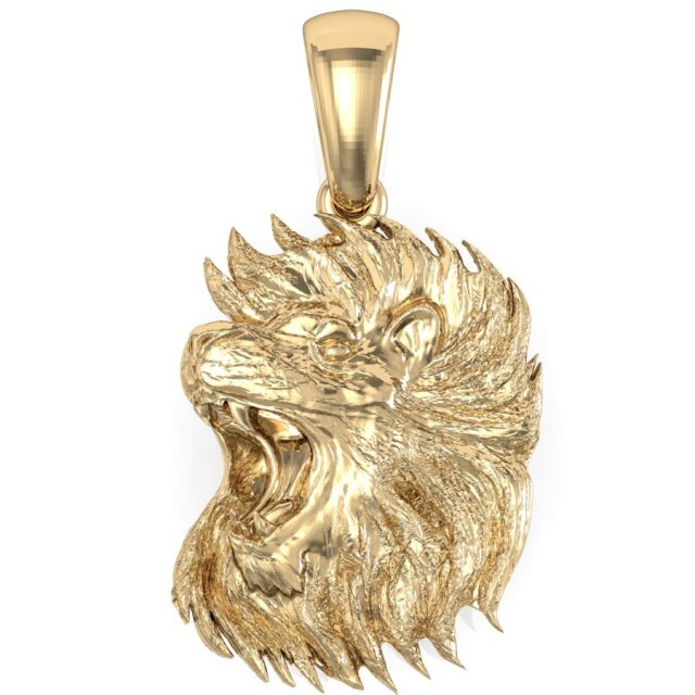 pendant with angry lion 3D 打印模型 .c4d .max .obj .3ds .fbx .stl .blend 