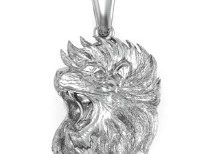 pendant with angry lion 3D 打印模型
