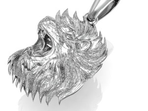 pendant with angry lion 3D 打印模型
