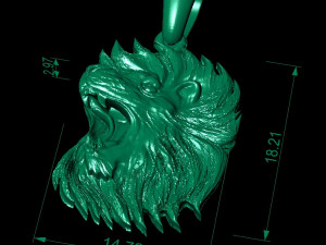 pendant with angry lion 3D 打印模型
