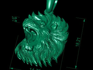 pendant with angry lion 3D Print Model