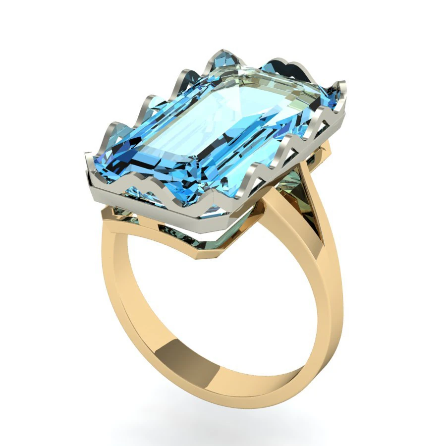 fashion ring with gem 3D Print Model .c4d .max .obj .3ds .fbx .stl .blend 