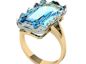 时尚宝石戒指 3D 打印模型