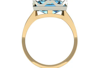 fashion ring with gem 3D Print Model