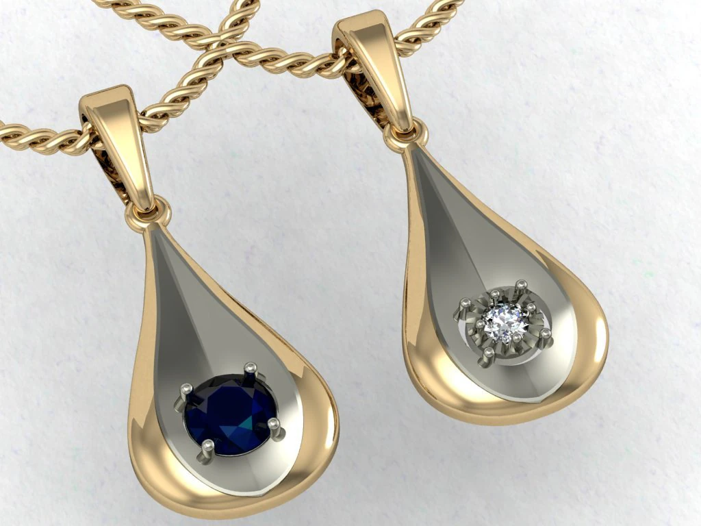 pendant in the form of a drop 3D Print Model .c4d .max .obj .3ds .fbx .stl .blend 