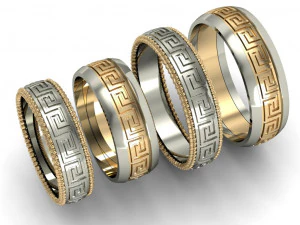 Eheringe f&uuml;r M&auml;nner und Frauen 3D Druckmodell