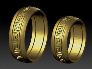 wedding rings male and famale Modèles 3D en vedette