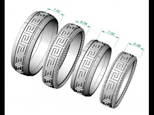 wedding rings male and famale 3D Print Model