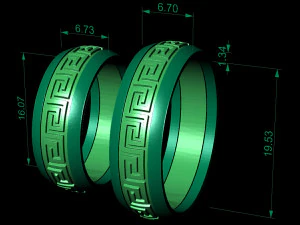 wedding rings male and famale 3D Print Model