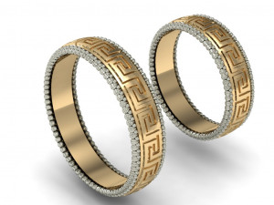 wedding rings male and famale Modèles 3D en vedette
