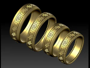 wedding rings male and famale 3D Print Model