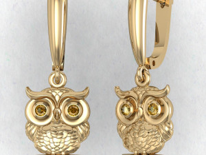 earring owl Modèles 3D en vedette