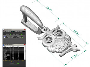earring owl 3Dプリントモデル