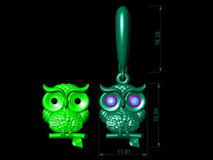 earring owl 3Dプリントモデル