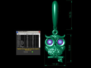 earring owl 3Dプリントモデル
