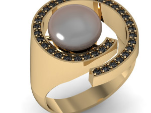 fashion ring with a pearl 3D प्रिंट मॉडल