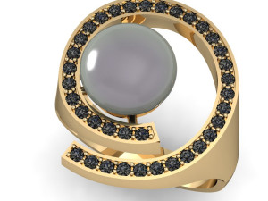 fashion ring with a pearl 3D Принт Модель