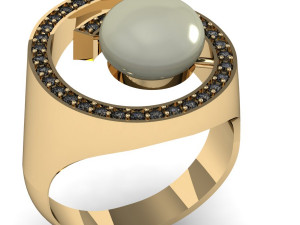 fashion ring with a pearl 3D Принт Модель