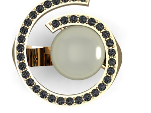 fashion ring with a pearl 3D Принт Модель