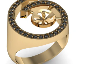 fashion ring with a pearl 3D Print Model