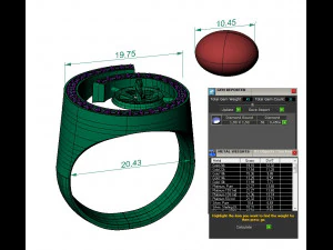 fashion ring with a pearl 3D Print Model