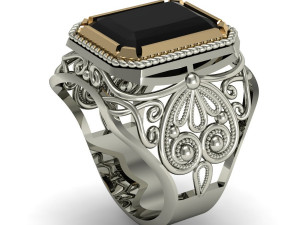 male signet with filigree Modelo de Impressão 3D