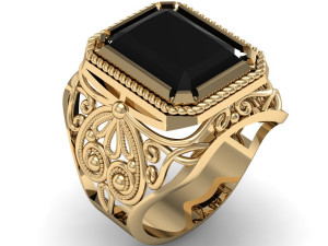 male signet with filigree Modelo de Impressão 3D
