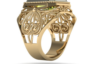 male signet with filigree Modelo de Impressão 3D