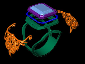 male signet with filigree Modelo de Impressão 3D