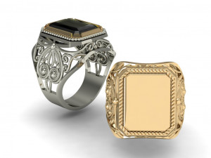 male signet with filigree Modelo de Impressão 3D
