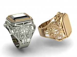 male signet with filigree Modelo de Impressão 3D