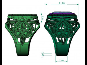 male signet with filigree Modelo de Impressão 3D