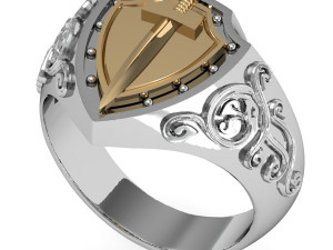 male signet with sword 3D-Druckmodell
