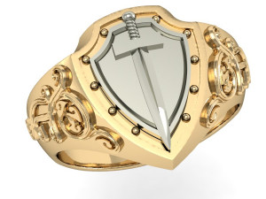 male signet with sword 3D-Druckmodell