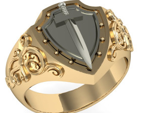male signet with sword 3D-Druckmodell