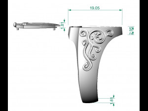 male signet with sword 3D-Druckmodell