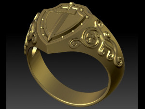 male signet with sword 3D-Druckmodell