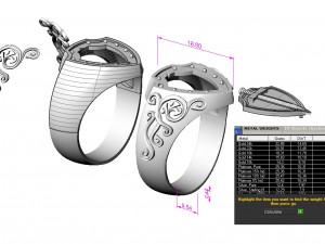 male signet with sword 3D-Druckmodell