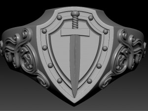 male signet with sword 3D-Druckmodell