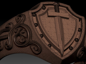 male signet with sword 3D-Druckmodell