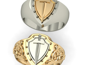 male signet with sword 3D-Druckmodell