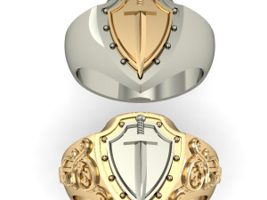 male signet with sword 3D-Druckmodell