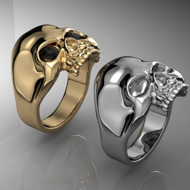 mens ring scull 3D Baskı Modeli .c4d .max .obj .3ds .fbx .stl .blend 