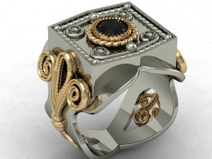 male signet ring 3D Print Model
