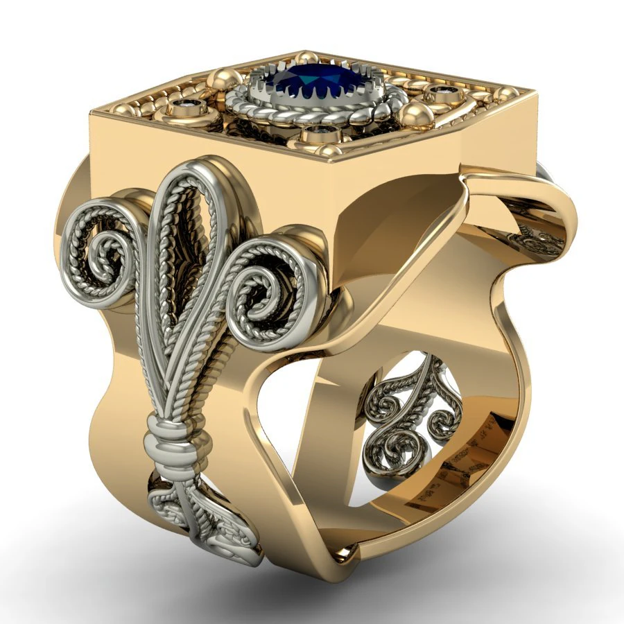 male signet ring 3D Print Model .c4d .max .obj .3ds .fbx .stl .blend 
